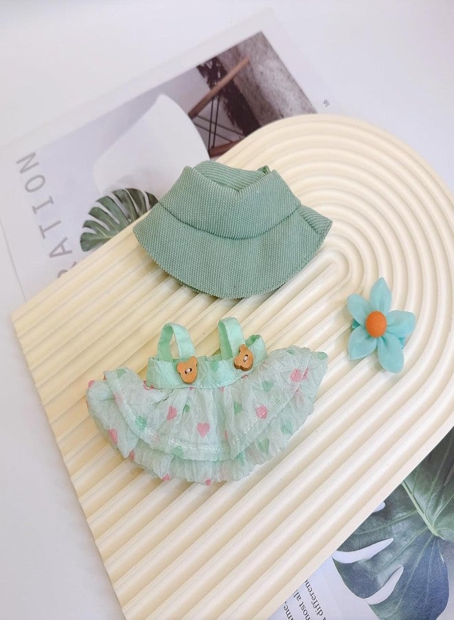NUJOLI 17cm Doll Clothes Set, 3 Pieces Dress Hat Skirt Outfit Set for 1st/2nd/3rd La bu Doll, Stylish Flower Doll Hat Clothing Set - Image 3